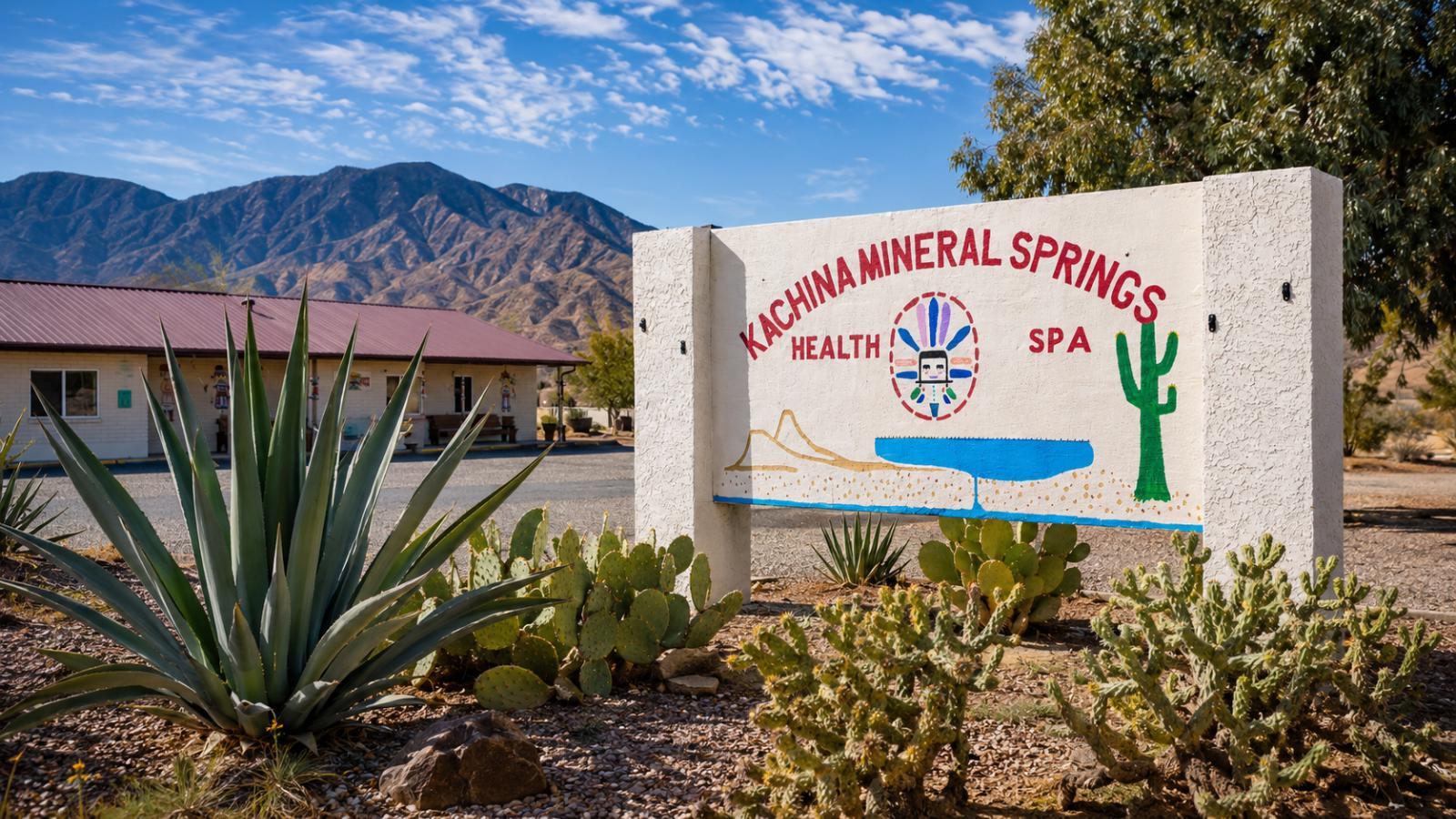 Image of Kachina Mineral Springs Spa Sign outside of business location